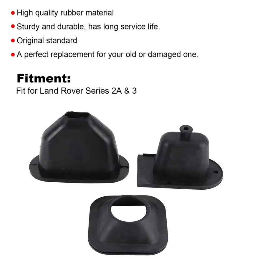 3 Pcs GEAR & HANDBRAKE LEVER RUBBER BOOT GAITER KIT -DA2466 Fit for LAND ROVER SERIES 2A & 3